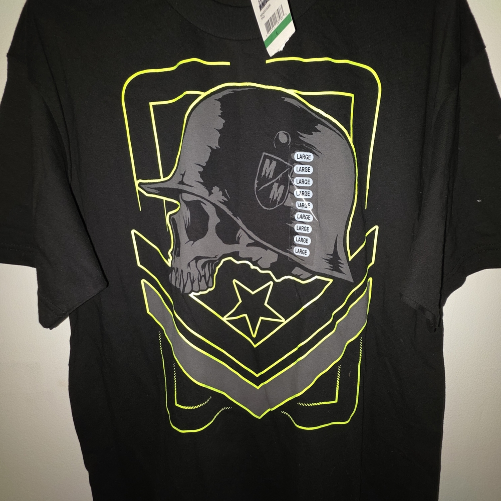 Metal Mulisha Black Tee with Neon Accents